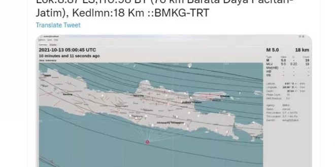 Penjelasan BMKG Terkait Gempa Pacitan M 4,8 yang Mengguncang hingga Yogyakarta
